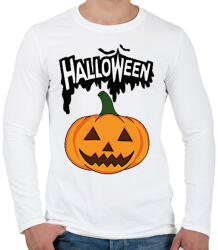 printfashion Halloween tök - Férfi hosszú ujjú póló - Fehér (17755695)