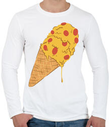 printfashion Pizza fagyi - Férfi hosszú ujjú póló - Fehér (17841727)
