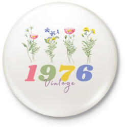 printfashion 1976 vadvirág - Kitűző, hűtőmágnes - Fehér (17801153)