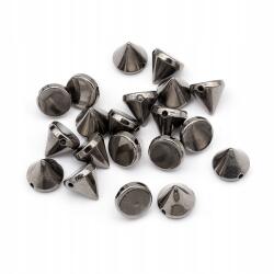 Mixform Tüskék Akril gyöngyök, CCV bevonat, Fekete, 12x12mm, Lyuk: 1.5mm, 20db (5WB4916)