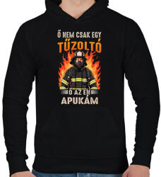 printfashion Ő nem csak egy tűzoltó ő az én apukám - Férfi kapucnis pulóver - Fekete (17747435)