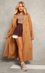 Prettylittlething Kétsoros Maxi Edzőkabát, Size 38, barna, 100% poliészter