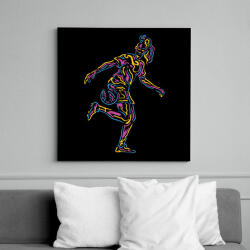 printfashion Neon női focista - Vászonkép - Fekete (17827742)
