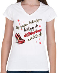 printfashion Szülinap Különleges okt - Női V-nyakú póló - Fehér (17744761)