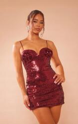 Prettylittlething Mini ruha, flitteres, Size 40, piros