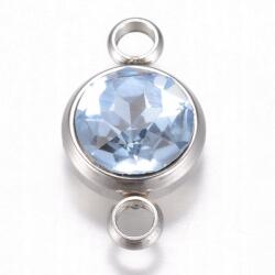 MIXFORM Csatlakozó Rozsdamentes acél és üveg, Lapos, Világos Zafír, 17.5x10x6.5mm, 1db (13WB30794)