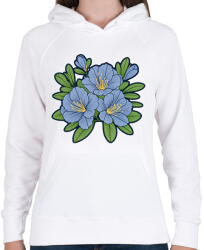 printfashion Virág - Női kapucnis pulóver - Fehér (17794963)