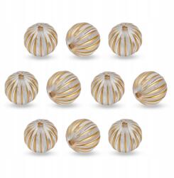 Mixform Akril gyöngyök "Milan" kerek arany mintával, Átlátszó, 16mm, 10db (13WB15512)
