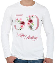 printfashion 50 szülinap betűs - Férfi hosszú ujjú póló - Fehér (17782749)