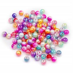 Mixform Akril gyöngyök, Gyöngy utánzat, fényes, kerek, mix, 8mm, 25g~90db (13WB18902)