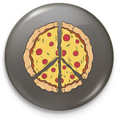 printfashion Pizza béke - Kitűző, hűtőmágnes - Sötétszürke (17839866)