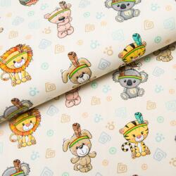 Mcolors Cukiságok: Indiánok bézs melegítőnadrág, hurkapálca, 170cm széles (1657)