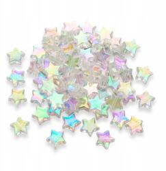Mixform Akril gyöngyök Csillagok Szivárvány Átlátszó 10x4mm, 25g~90db (13WB14253)