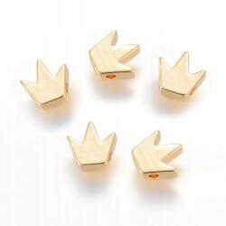 Mixform Gyöngyök, Sárgaréz, Korona, Aranyozott 18K, 8x8x3mm, 5 db (13WB28228)