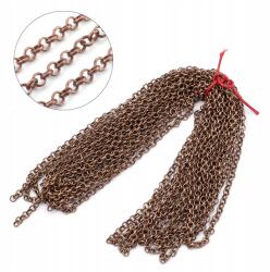 MIXFORM Vaslánc, Rolo, Kerek láncszem, Hegesztés nélküli, Réz, 4x1mm, 5m (13WB29013)