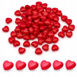 Mixform Akril gyöngyök, Átlátszó, 3D szív, Piros, 10x11x6mm, 100g~250db (5WB4829)