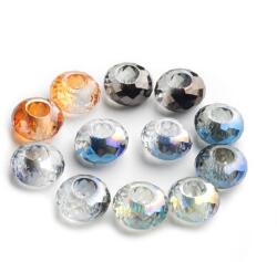 Mixform Moduláris gyöngyök Charms Üveg 98 Fazetta, Színkeverék 14x8mm, 2db (14WB7911)