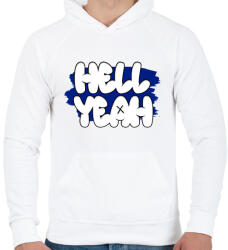 printfashion Hell Yeah - Férfi kapucnis pulóver - Fehér (17750682)