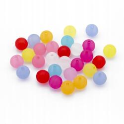Mixform Akril gyöngyök Átlátszó matt gömb mix, 10mm, 25g~40db (13WB14364)