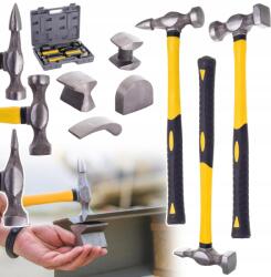 TC Technic Lemezkalapácsok Üvöltőkalapácsok 3x Kalapács 4x Üllő Autó Lemezezés (LT-A1226-1)