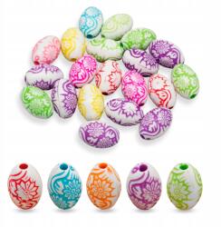 Mixform Akril gyöngyök, ovális, Többszínű, 16x10mm, 25g~25db (2Z28651)