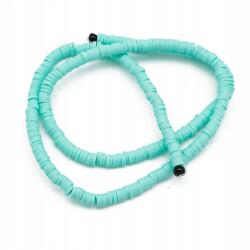 Mixform Heishi Handmade Polimer Öko Agyag gyöngyök, korong, 4x1mm, 375db/40cm/szál (13WB30333)