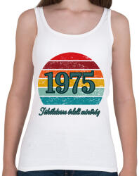 printfashion 1975 retro kör háttér - Női atléta - Fehér (17784124)