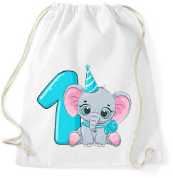 printfashion 1 éves elefántos - Sportzsák, Tornazsák - Fehér (17754614)