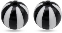 Mixform Akril gyöngyök, kerek, fekete-fehér, 19x18mm, 2db (13Z15528)