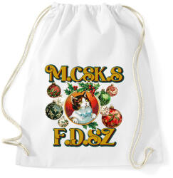 printfashion Karácsonyi Macskás Fadísz - Sportzsák, Tornazsák - Fehér (17837899)