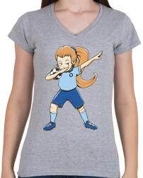 printfashion Focista csaj - Női V-nyakú póló - Sport szürke (17820227)