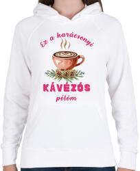 printfashion karácsony kávé - Női kapucnis pulóver - Fehér (17764231)