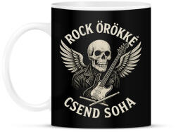 printfashion rock örökké csend soha - Bögre - Fekete (17759601)
