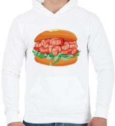 printfashion Garnélarákos szendvics - Férfi kapucnis pulóver - Fehér (17847183)