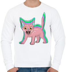 printfashion Cica LSD - Férfi pulóver - Fehér (17785006)