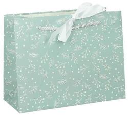 Creative Deluxe Plus L 33x26x12 cm fekvő fagyöngy matt világoszöld sodort füles masnival 77667