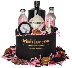  Drink For You feliratos Hendricks Gin Tonik Ajándék csomag fekete díszdobozban