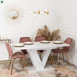  Stół CLARK 120-160 cm Biały márvány (PM.DUBAJ/BM/S)