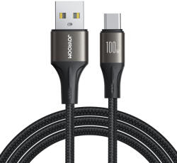 JOYROOM Light-Speed Series SA25-AC6 USB-A / USB-C Gyors Töltési Kábel 100W 1.2m - Fekete