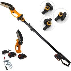  Clover City hordozható mini láncfűrész - hosszabbító karral és 2 akkumulátorral (BBJH)