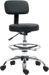 Homcom 360°-ban forgó és magasságban állítható szék lábtartóval, 52x52x78-92 cm, fekete