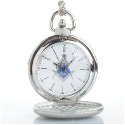 WatchBox Ceas Argintiu De Buzunar Cu Simboluri Masonice WZ012 (WZ012) Ceas