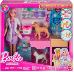 Mattel Set de joaca cu papusa, Barbie, Clinica Veterinara, JFX93 Papusa Barbie