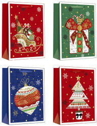 Creative Delucm x e Plus cm x L 30cm x 42cm x 12 cm ünnepi mintás matt fóliás szalagfüles 71656