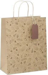 Creative ECO Delucm x Plus M 23x26x12 cm kraft fóliás levél mintás sodort füles 77531