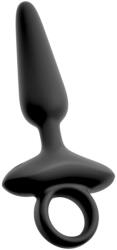 Anos - vibrációs anál plug fogantyúval (fekete) (54051810000)