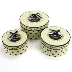 Corolla Pöttyös papírdoboz, krém 3 db/szett