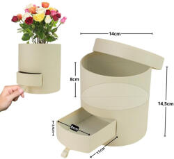  Papírdoboz henger fiókos krém