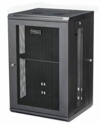 StarTech - 4 oszlopos 18U fali hálózati szekrény 1U polccal, 19" - RK1820WALHM (RK1820WALHM)