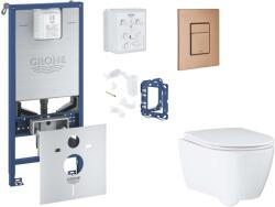 GROHE Rapid SLX - Készlet fali beépítéshez, WC, SoftClose ülőke, Skate Cosmopolitan gombok és bedobható tabletta készlet, csiszolt Warm Sunset SANI11BB4152 (SANI11BB4152)